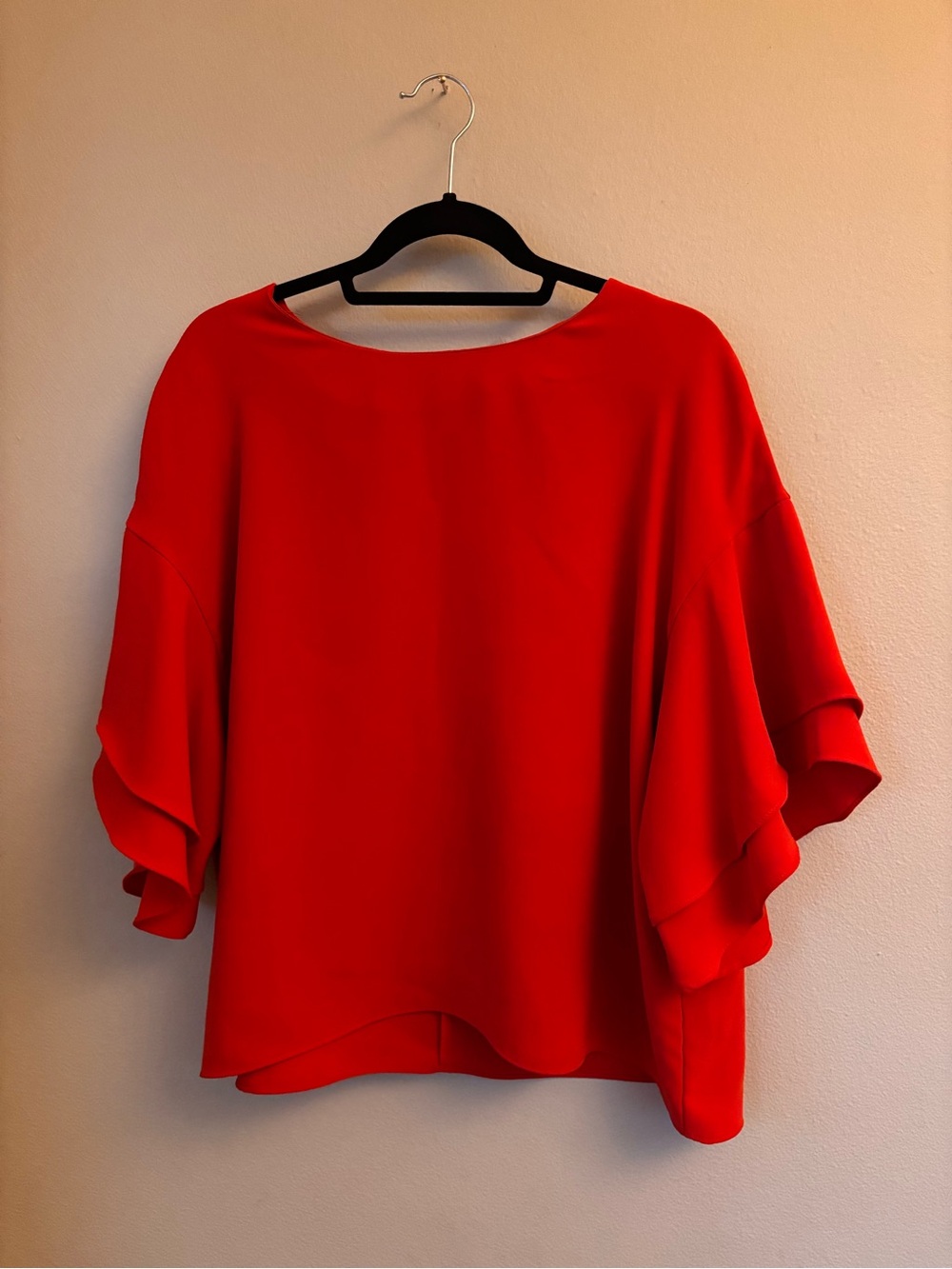 H&M Red Ruffle Sleeve Blouse